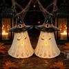 Holiday Atmospheric Night Lights Witch Hat Ghost Tealight Candle Holder, Vintage Resin Halloween Tabletop Decor Style Crafts with Warm Glow