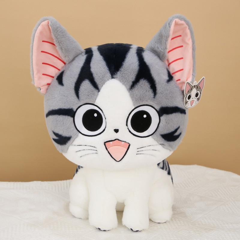 Authentic Cheese Cat Cartoon Super Cute Cat Plush Doll Healing Series Kitten Stuffed Doll Gift For Girls Birthday Gift Girlfriend 24cm