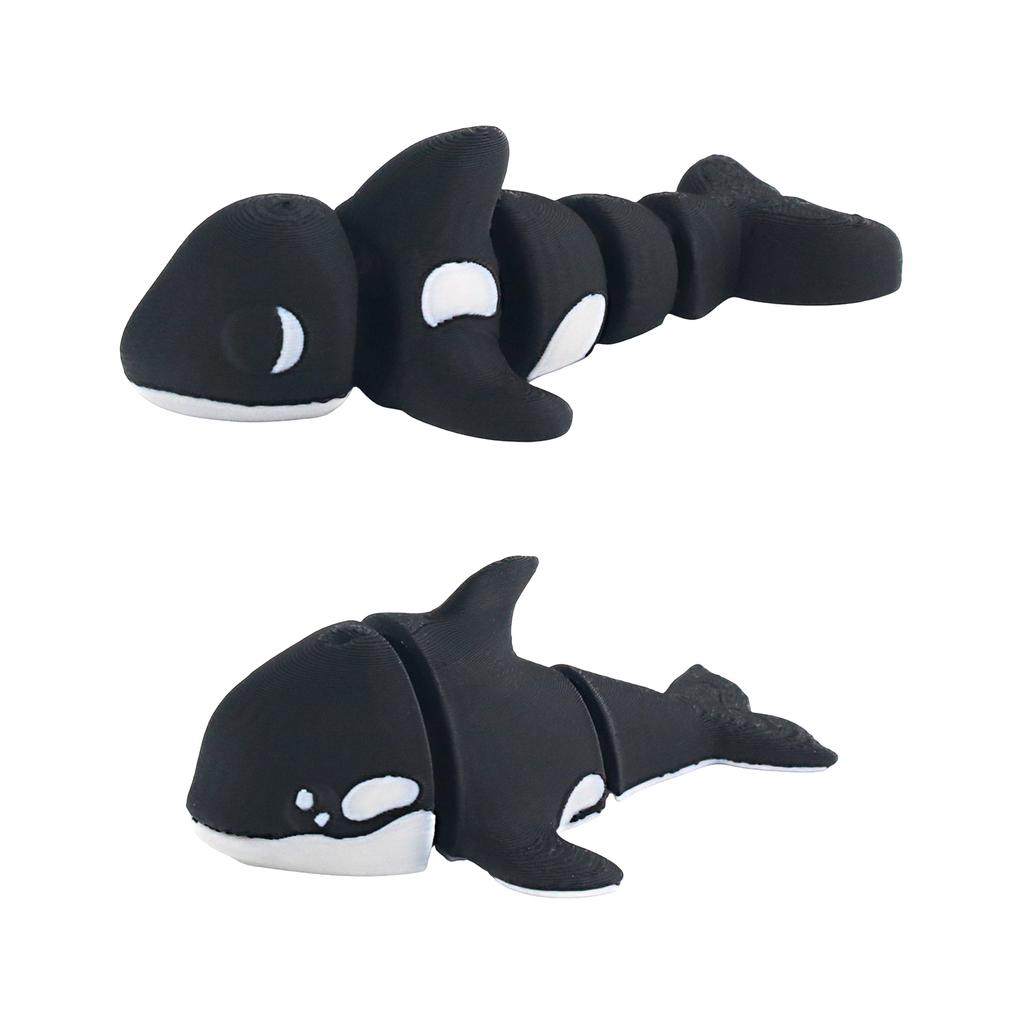 3D Printing Two Black And White Shark Models, 3D Toys That Simulate Marine Life, And Multi-Color Figurine Models