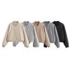 Women Jacket Cropped Bomber Jackets for Women Beige Black Tweed Jacket Woman Fashion Long Sleeve In Short Coats