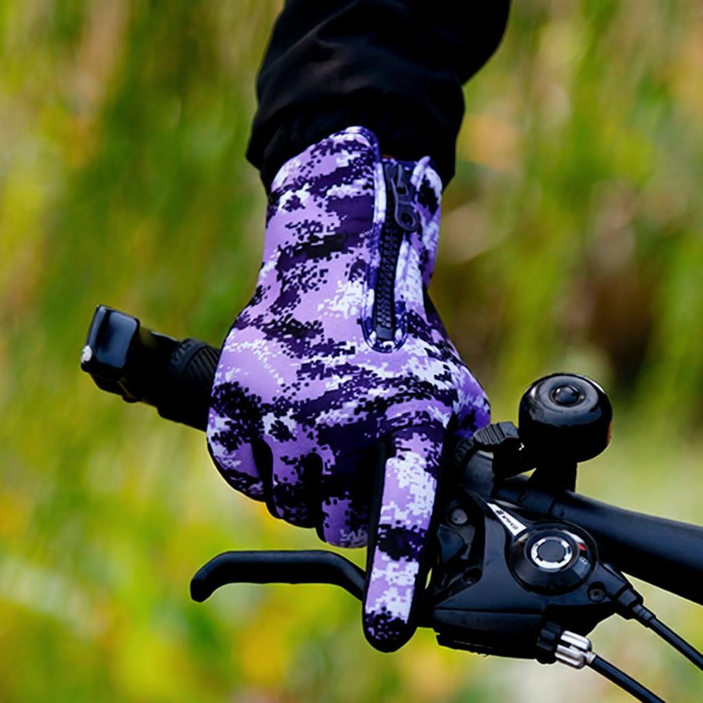 Zipper Winter Running Gloves for Men Women Thermal Hand Warmers Gloves Skiing Hiking Motocycling Cycling