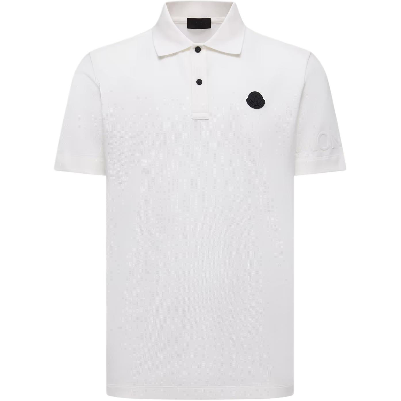 Moncler Logo Korte Mouw Knopen Polo Shirt Heren tops K20918A0001989A16031 L white