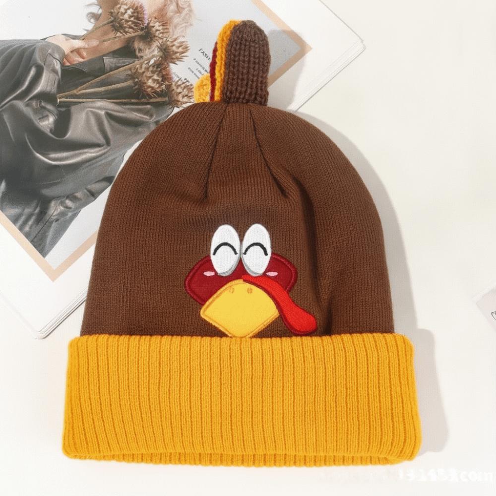Windproof Turkey Hat Thickened Warm Pullover Hat Funny Knit Beanies Thanksgiving Party