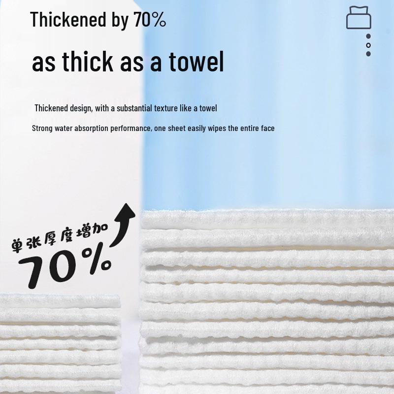 Engångs bomullshandduk för ansiktstvätt: Förtjockad, Mjuk, Dubbelanvändning för Våt- och Torrrengöring