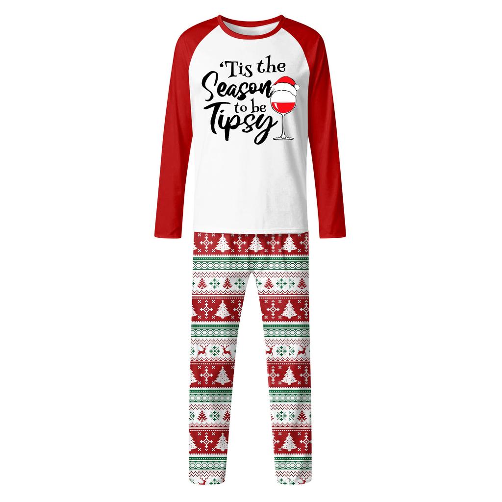 Familienpassende Drucksets Pyjamas Loungewear Outfits Familienpassendes Langarm-Oberteil+Hose Set