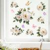 Elegant White Peony Static Cling Window Sticker Self-Adhesive Waterproof Removable Living Room Bedroom Glass Home Decor Art