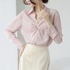 Office Lady Satin Casual Loose Shirts for Women Spring and Autumn Professional Long Sleeve Blouses Women Tops Slim Fit Temperament Elegant Shirt 26067