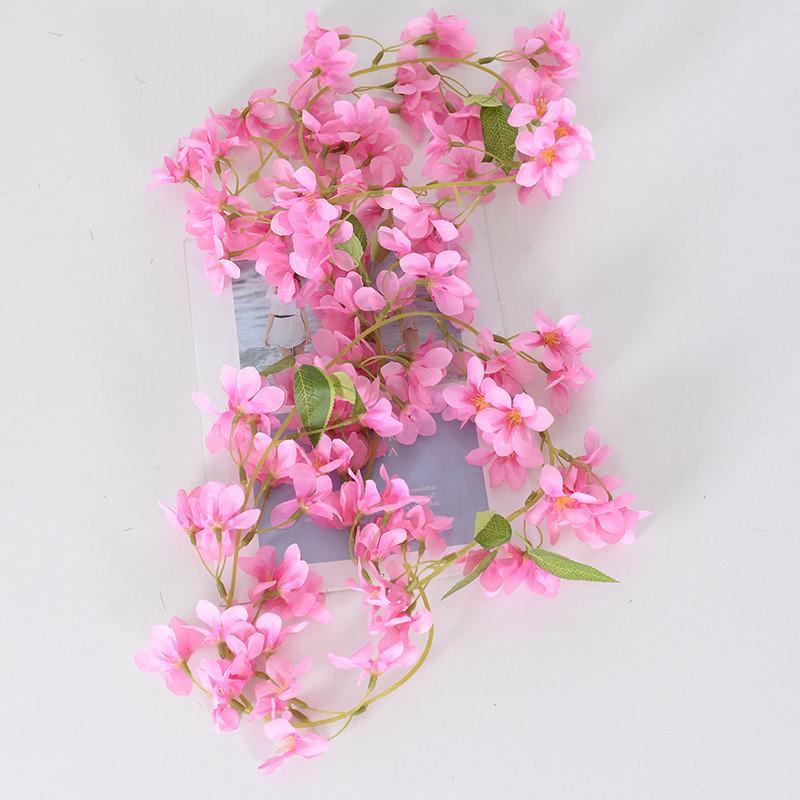 Simulated Rose Winter Jasmine Cherry Blossom Artificial Vine Decoration For
