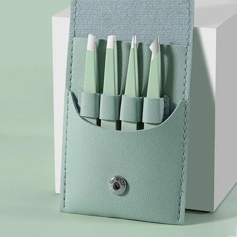 4pcs Professional Tweezers Set - Perfect For Eyebrow Hair Removal, Splinter & Ingrown Hair Removal & For Men & Women