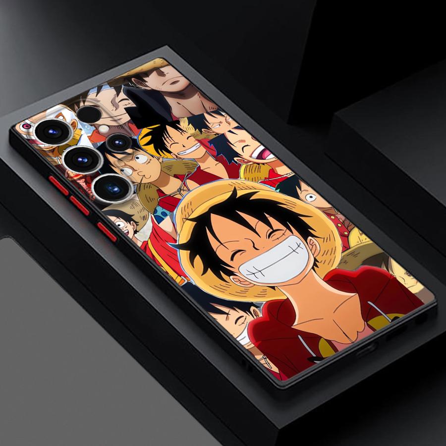 Case for Samsung Galaxy S23 Ultra S22 Plus S24 S21 FE S25 S9 S10 S20 Black Edge Shell Anime One Pieces