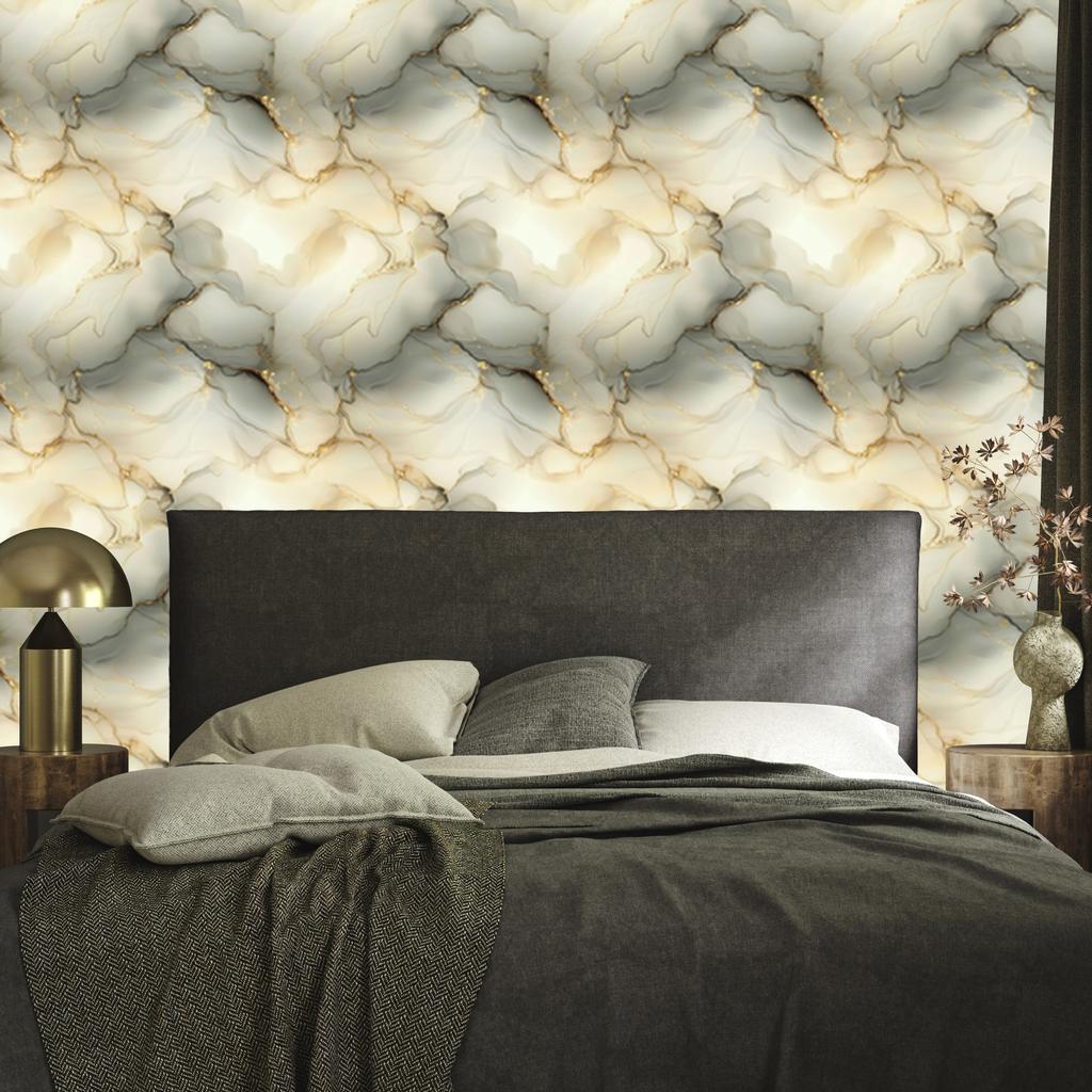 Beige, cream and brown ink wallpaper for living room and bedroom 50x1000