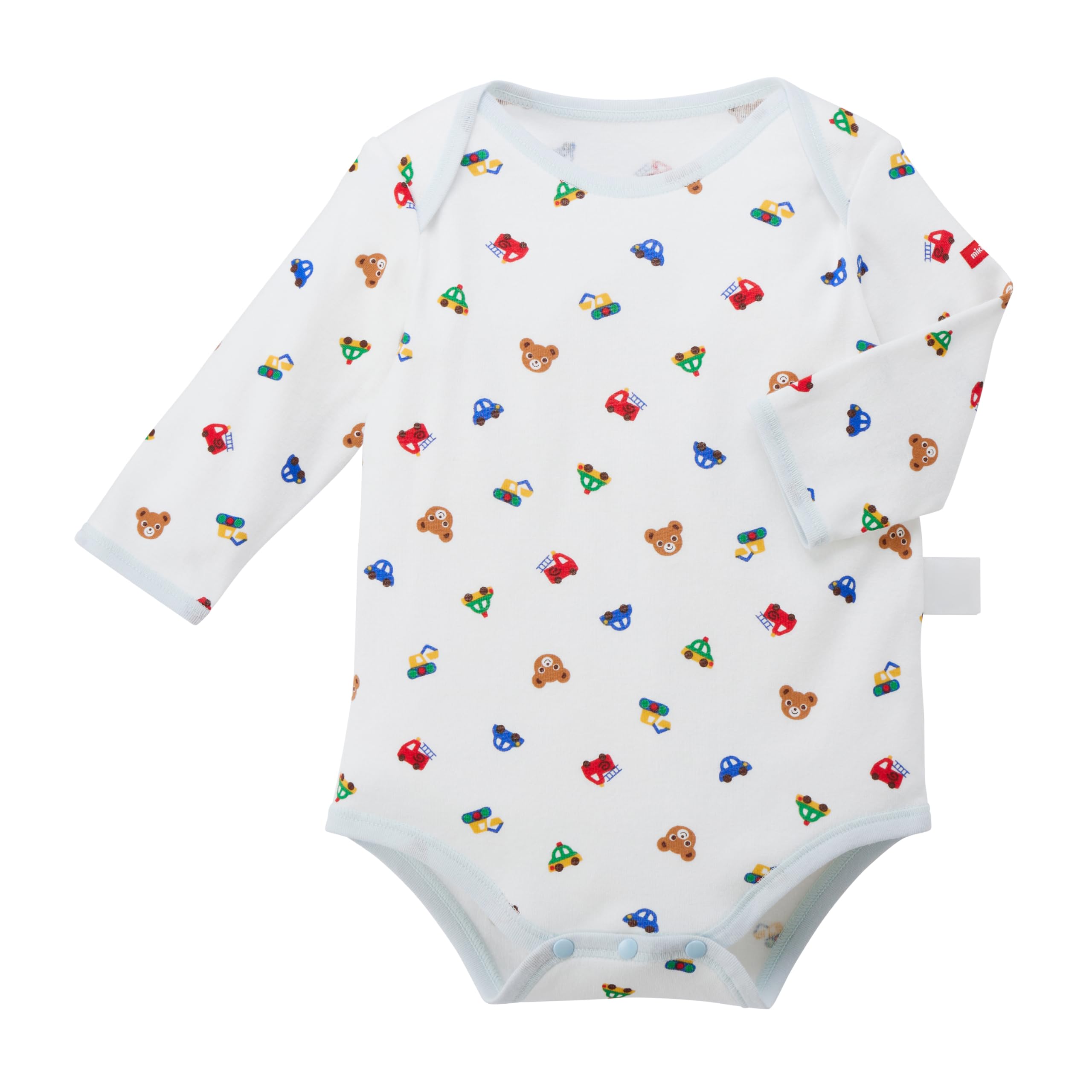 

MIKI HOUSE Long Sleeve Baby Made in for Boys and Baby Size Blue Undershirt, All-Over Print, 100% Cotton, Japan, Girls, Newborns, Clothes, Children s синий