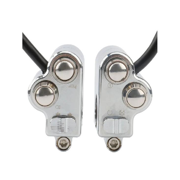 Motorcycle 7/8" 22mm Handlebar Control Switch For Harley Honda Kawasaki Suzuki Horn Turn Signal Start Switch Push Button Switch