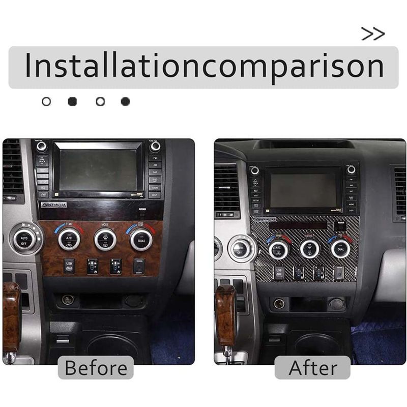 DTC2 For Toyota Tundra 2007-2013 Soft Carbon Fiber Central Control Air Conditioning Switch Panel Decorative Sticker Trim