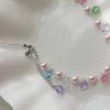 Titanium steel French pearl crystal beaded necklace fashion light luxury collarbone chain creative design sense jewelry women's high sense