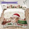 Stockings Ornaments Pattern Bedding uilt Set uilt Cover Pillowcase Home Decoration Birthday Gift (1 * duvet cover + 2 * pillowcase without core)_XIA