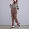 Plus Size Women's Sporty Stripe Hooded Autumn Set - Loose Casual Sweatshirt for Spring