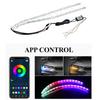 2ks RGB auto LED pásek pro denní svícení Vodotěsný barevný s tekoucí žlutým dekorativním světlometem směrovka 12V