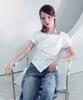 VIVACIOUS Elegant Side Tuck Short T-Shirt White