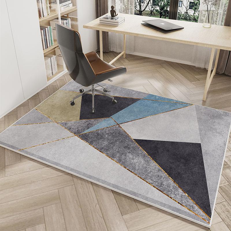 Modern Geometric Rug, Durable Non-Slip Living Room Mat, Dressing Room & Study Swivel Chair Floor Pad For Home Decor