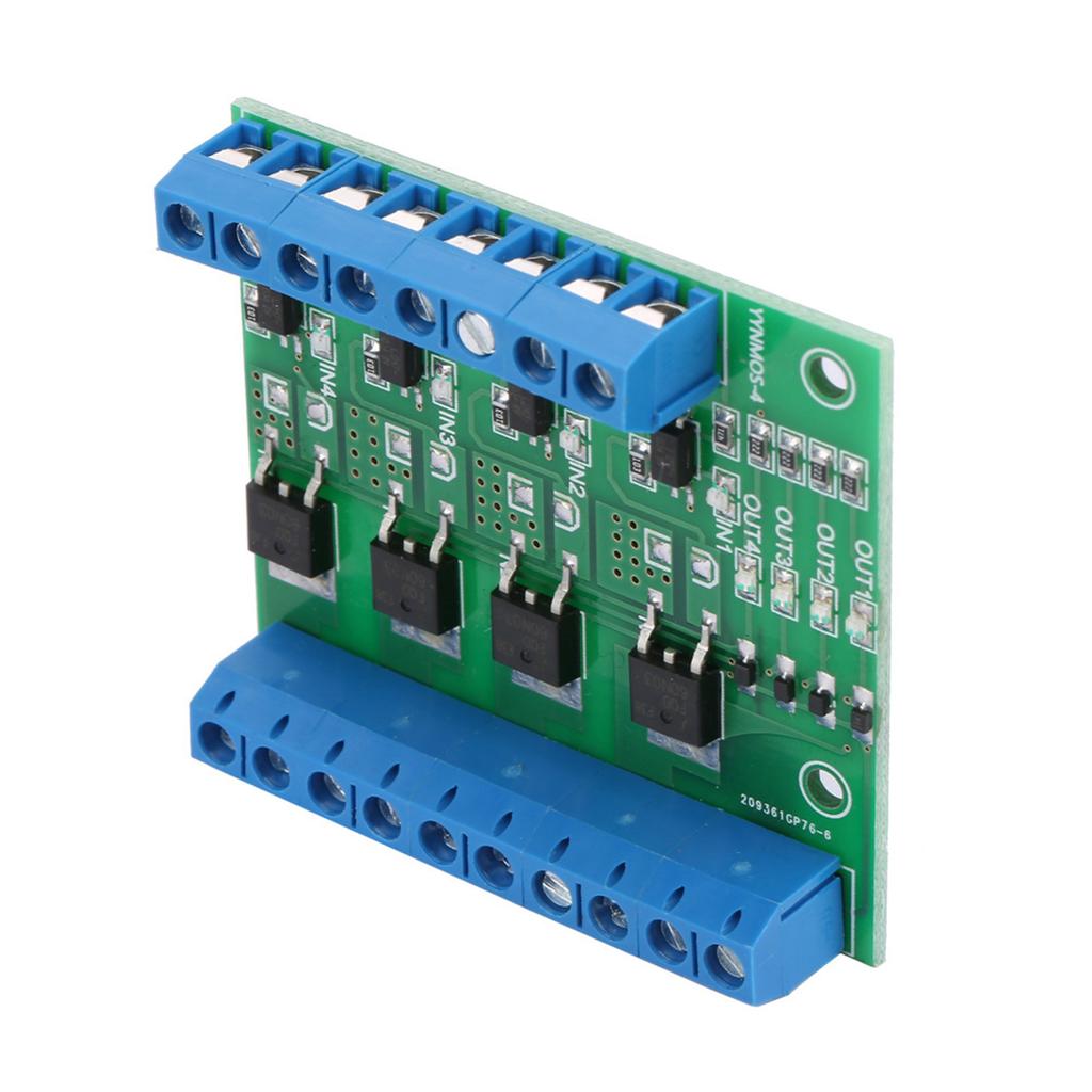 PWM 4-Channel MOS FET Module PLC Amplifier Circuit Board Driver Module 3-20V to 3.7-27VDC 10A