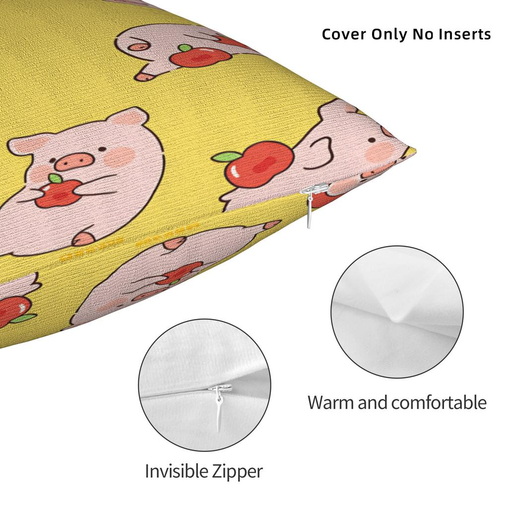 L-Lulu Pig Pillow Case Graphic Pillow Cover For Couch Sofa Bedroom Morden Cushion Cover