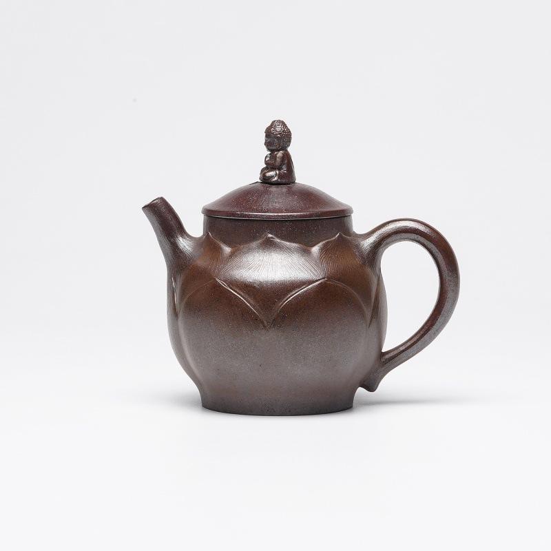 

220ml Elegant Yixing Purple Clay Teapots Handmade Zen Lotus Pot Raw Ore Wood-fired Porcelain Mud Kettle Zisha Tea Set Cha Gift
