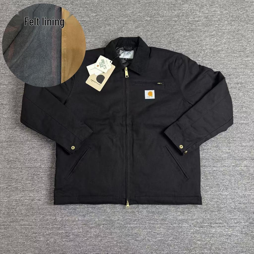 Detroit J01 Těžká canvasová bunda z čisté bavlny s retro klopou