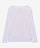 BASIC HOUSE Women'S Flowy Spandex U-Neck Oversized Long Sleeve T-Shirt White