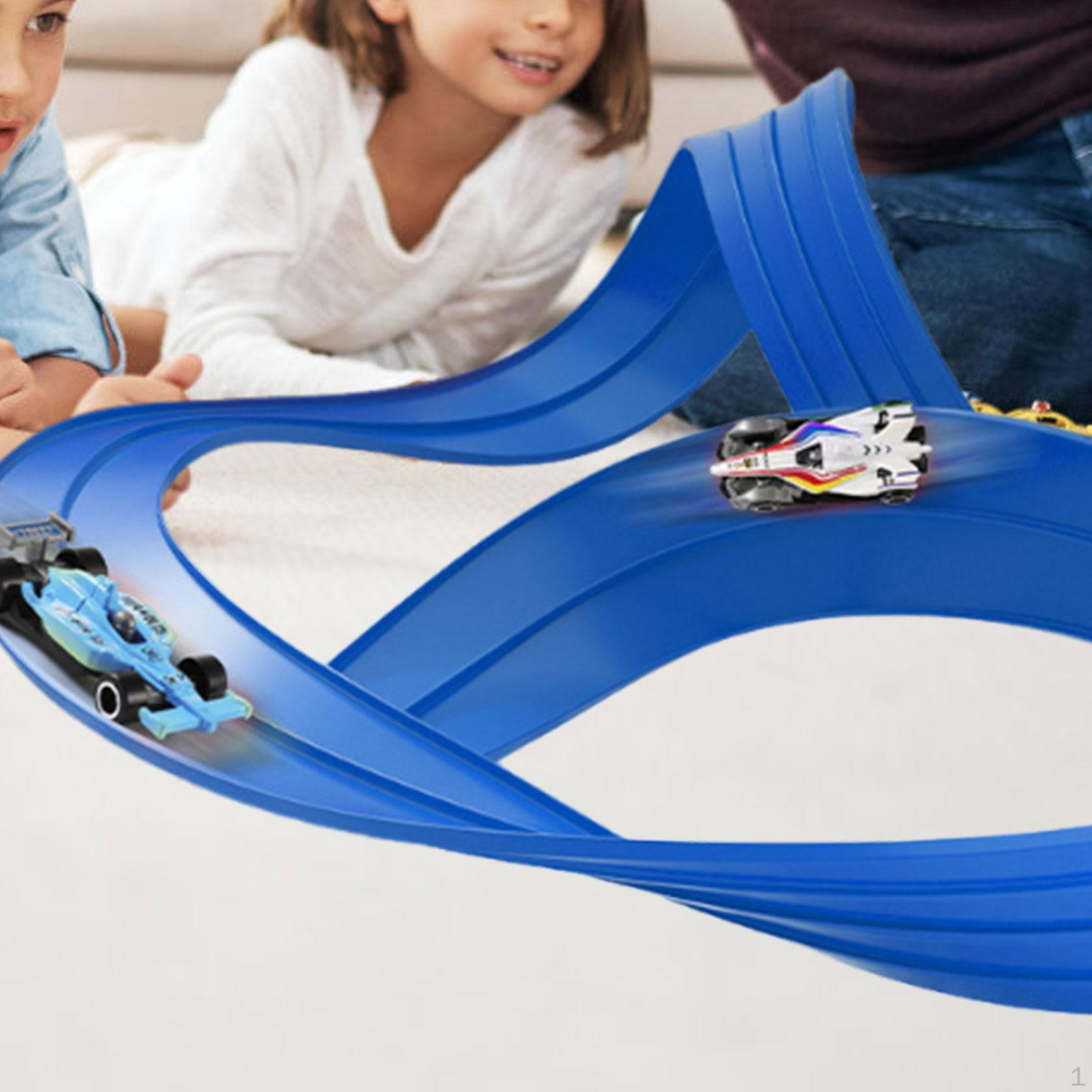 

Flexible Race Car Ramp Track Rolls up Portable Racetrack Versatile Long Design DIY for 3 4