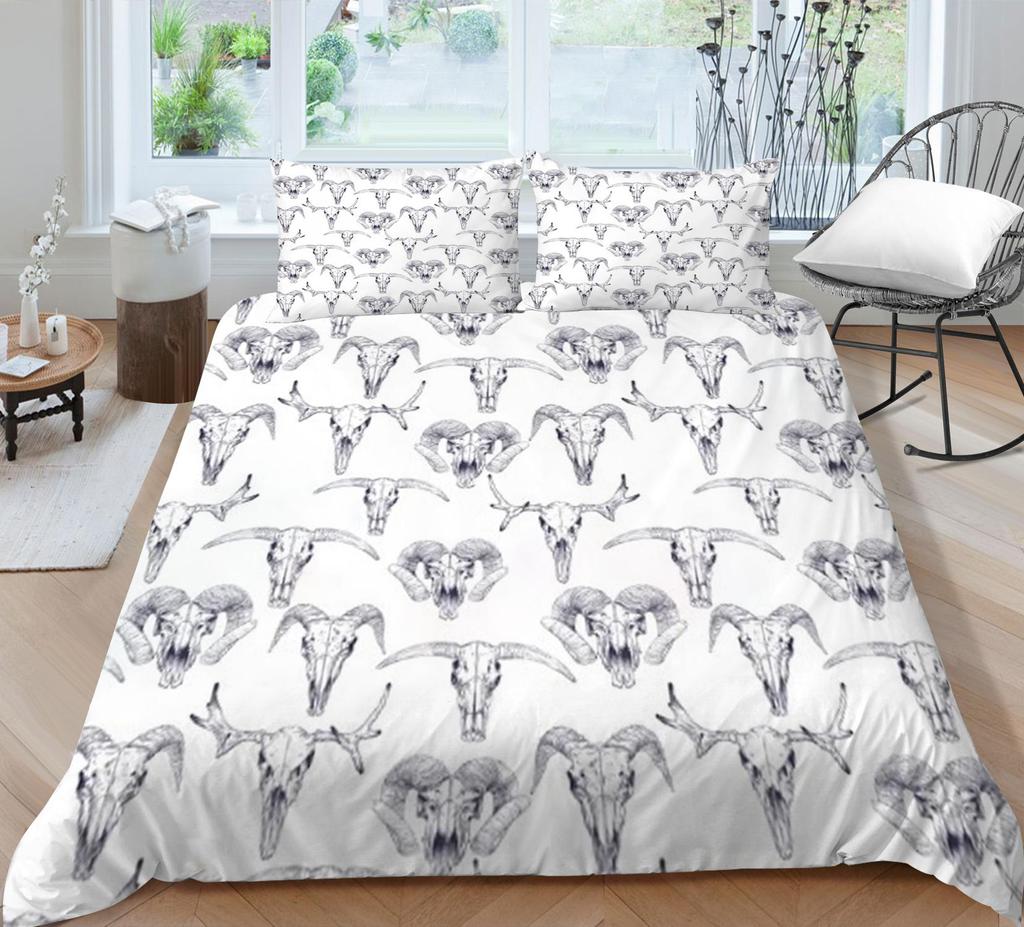 Bedding Cover Sets Skull Home Textiles Bed Quilt Cover Bedding Set 3D Duvet Cover Comfortable Bedclothes Microfiber Quilt Cover