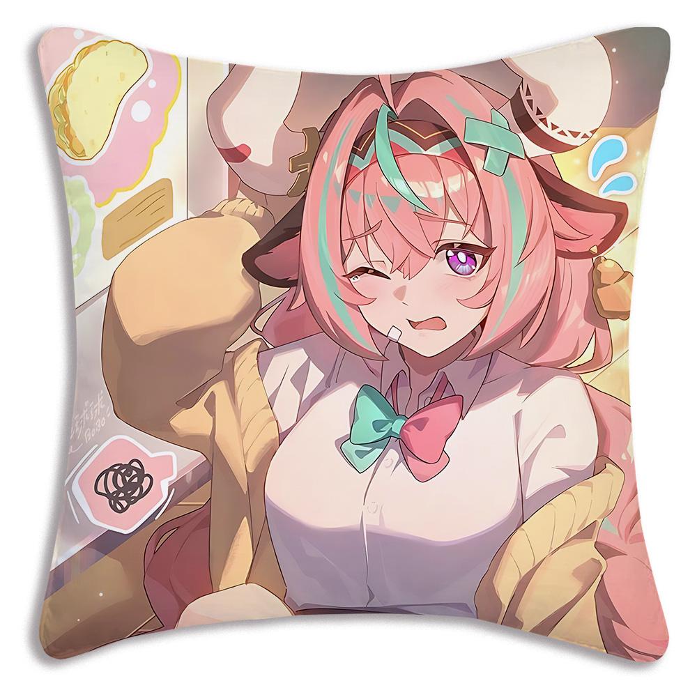 Hot Anime Genshin For V-Varesa Pillow Covers Cartoon Sofa Decorative Home Double-sided Printing Short Plush Cute Cushion Cover