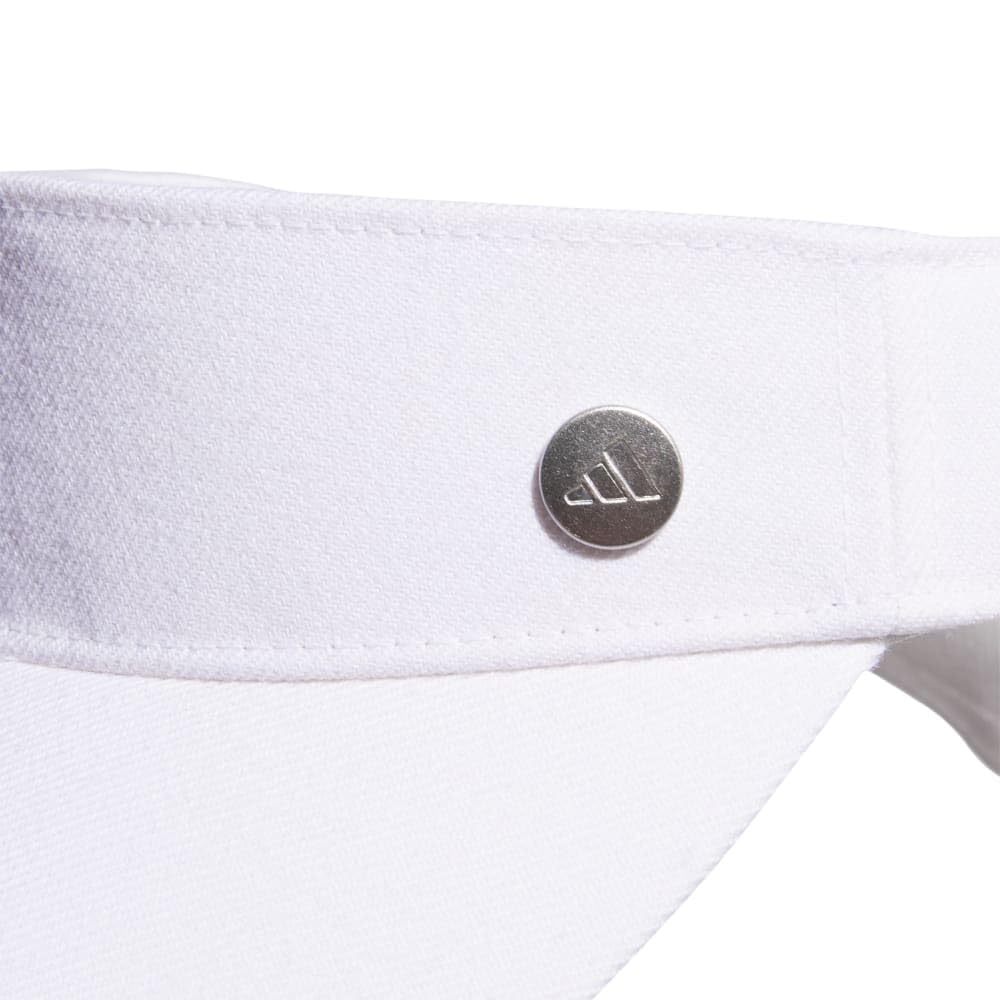 [Adidas Golf] Golf Cap Metal Logo Ribbon Visor Women's White Free Size
