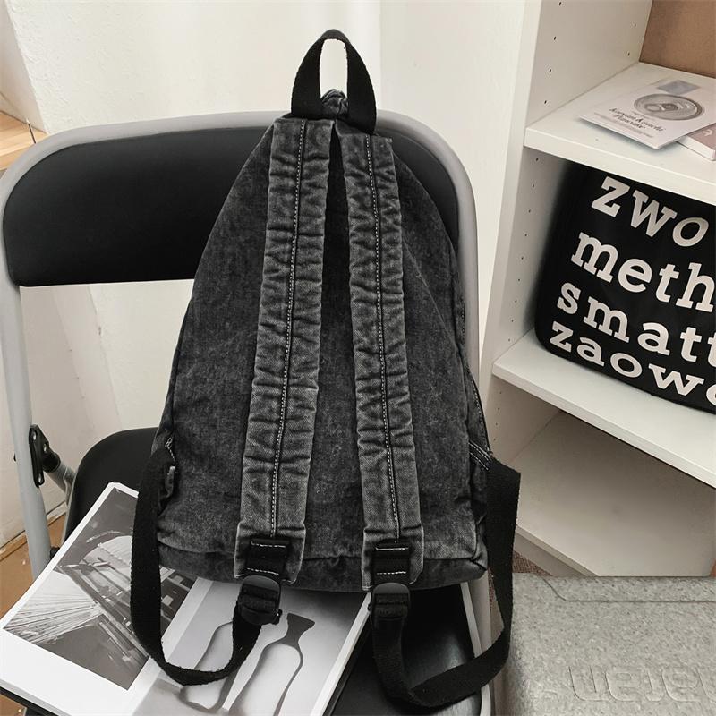 Large Capacity Retro Denim Backpack Women's Lightweight Backpack