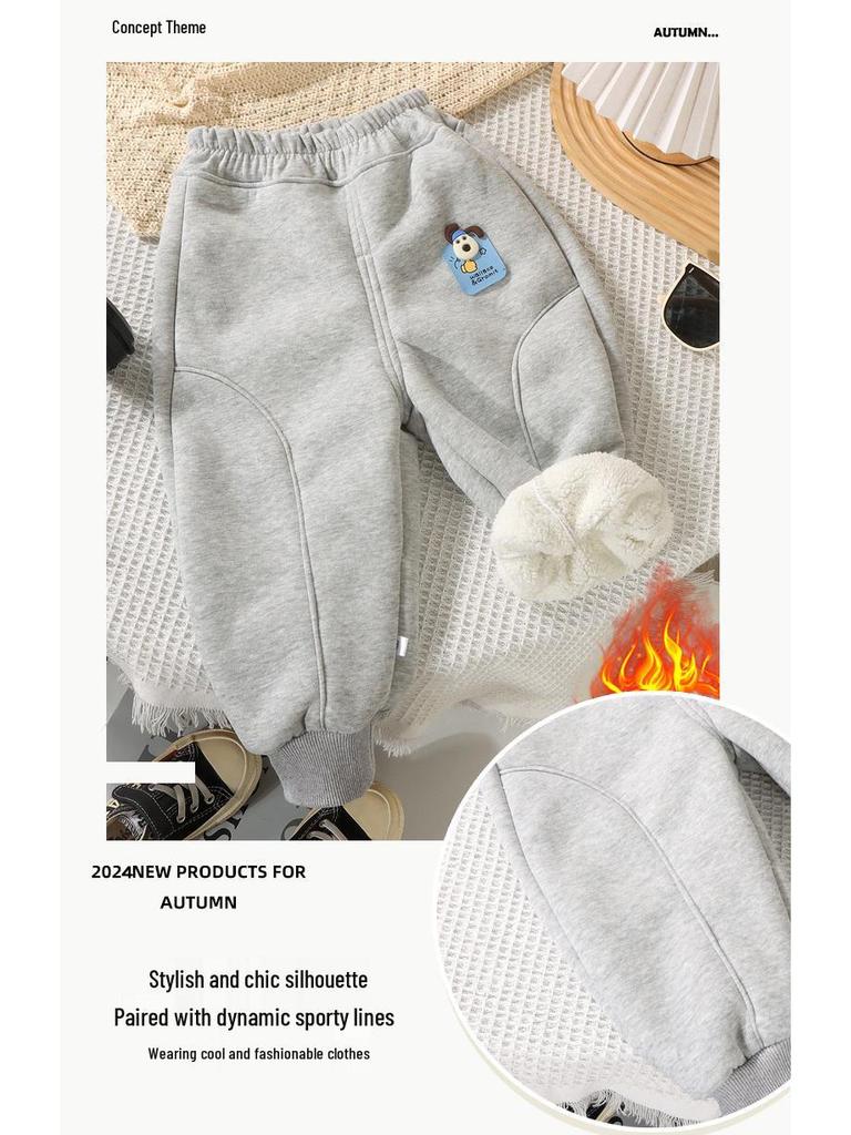 New Fleece-Lined Children's Pants: Cozy Autumn/Winter Sweatpants and Joggers for Boys and Girls
