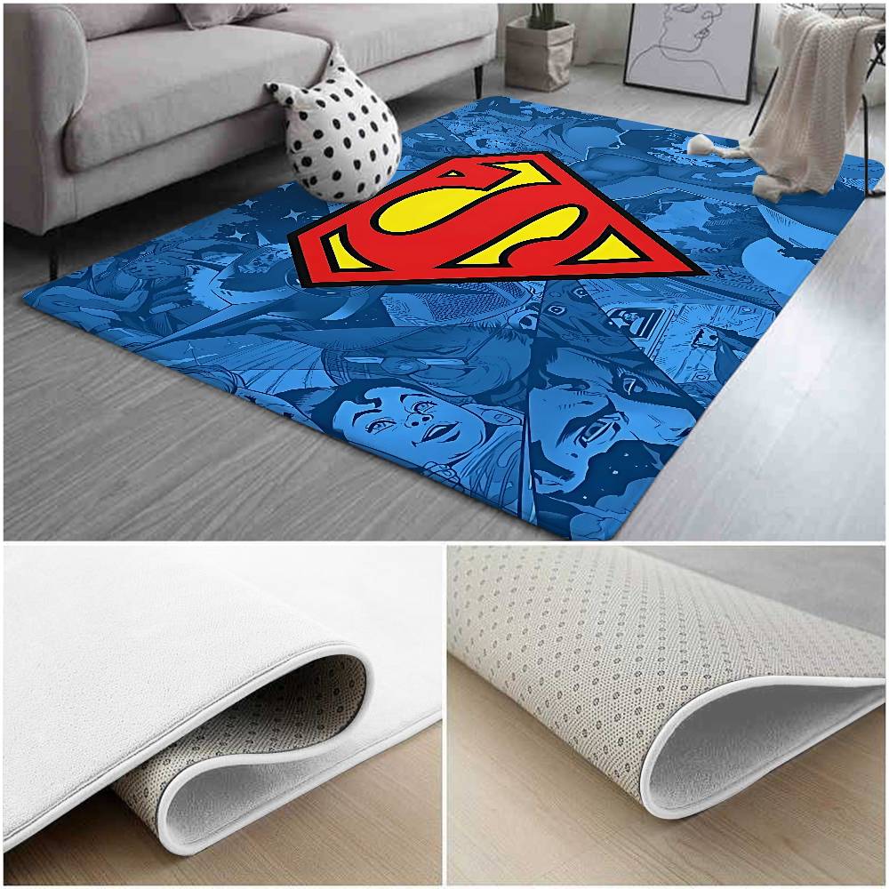 S-Superman Floor Mats Home Laundry Rug Carpet For Living Room Decor Lounge Area Anti-slip Foot Mat Entrance Doormat