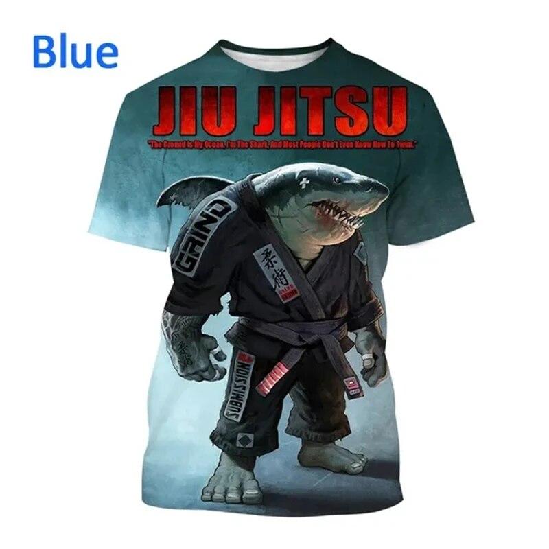 New BJJ Animal T Shirt Men's Jiu-Jitsu Lovers Cool Fashion Short-sleeved T Shirt Harajuku Style Streetwear Top 3D Print T-shirt