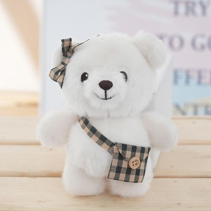 Cute Plush Bear Keychain With Soft Fur For Car And Bag Decor