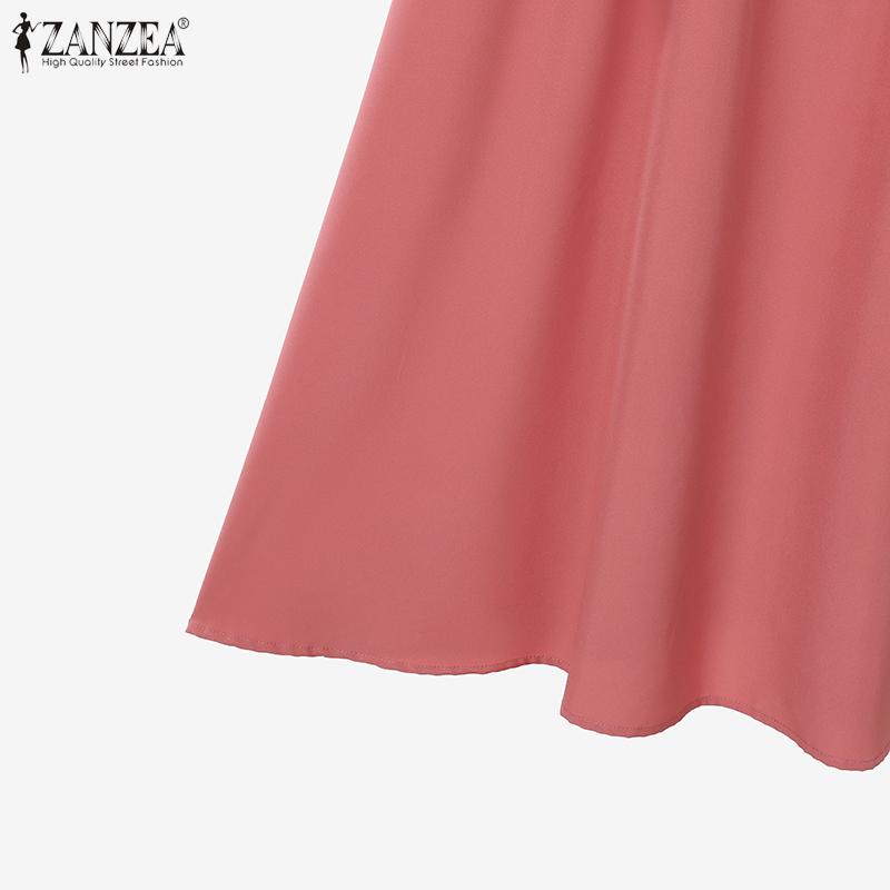 ZANZEA Women Long Sleeve Blouse and Dress Summer Two Piece Suit Sets