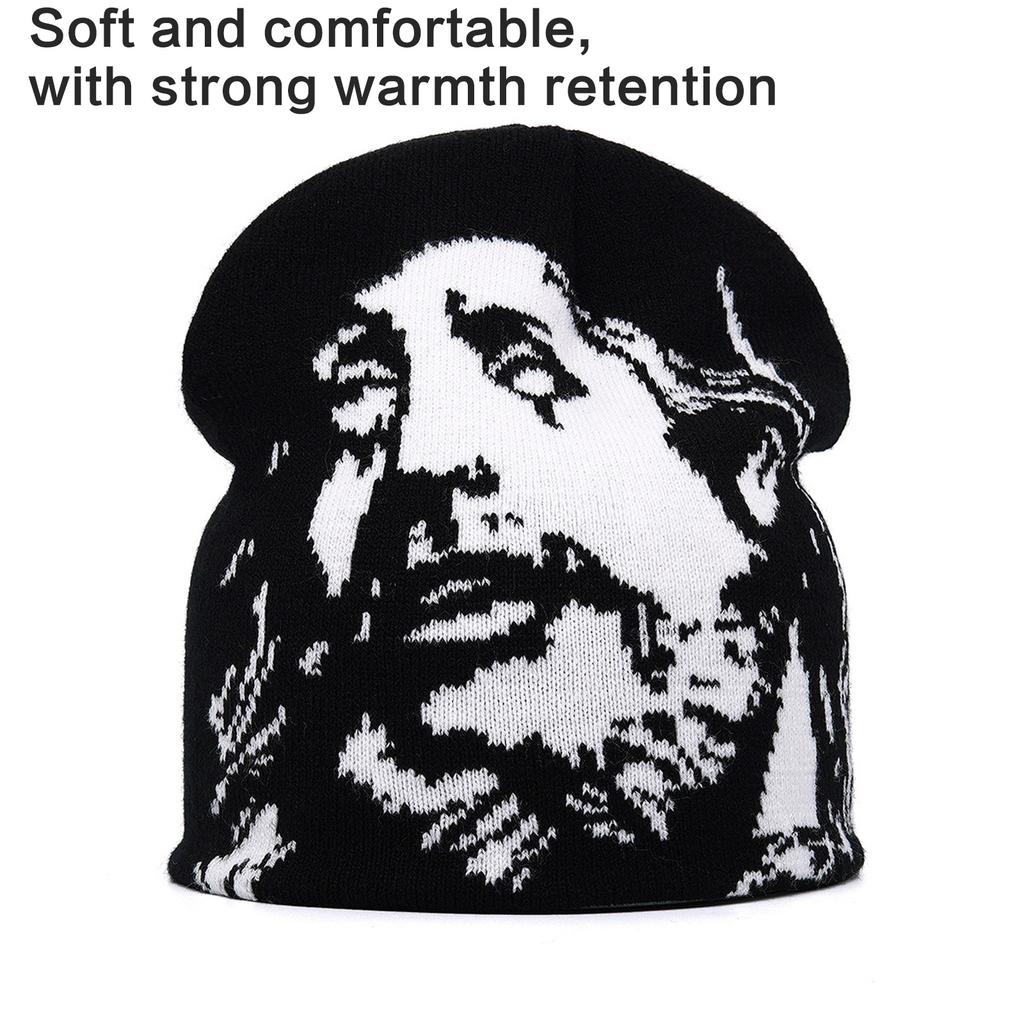 Unique Knit Hat HIPHOP Skull Caps Highlight for Trendsetting Pullover Warm Skull Caps Knitted Hat Party Club