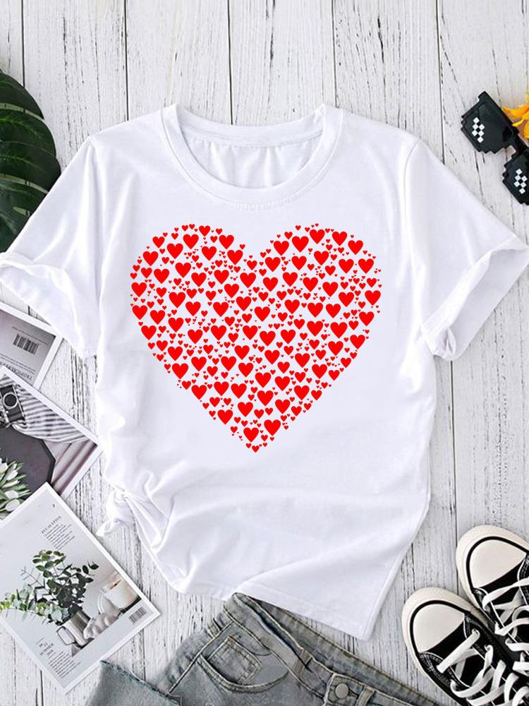 (Asian Size) Print O-neck style flower Fashion Female Casual Women's Top T Clothing Graphic Tee Short Sleeve T-shirts