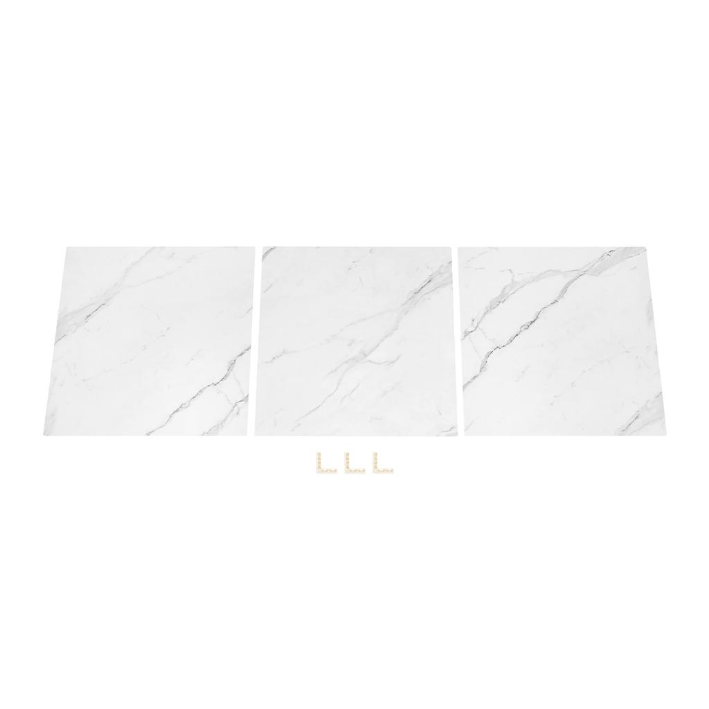 3PCS Double-Sided PVC Photo Backdrop Board 60x60cm Marble White Background for Product Photography Flat Lay Food Jewelry Shoot
