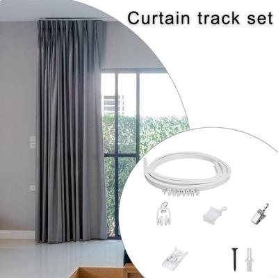 62KD Flexible Curtain Track 5 Meter White Ceiling/Wall Mount Rails Kits for Drapery