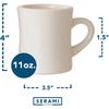 Original 11oz Creme Diner Kaffeetassen Set - Keramiktassen Großartig für Küchenset, Reise und Heißen Tee, Retro Waffle House Bauernhaus