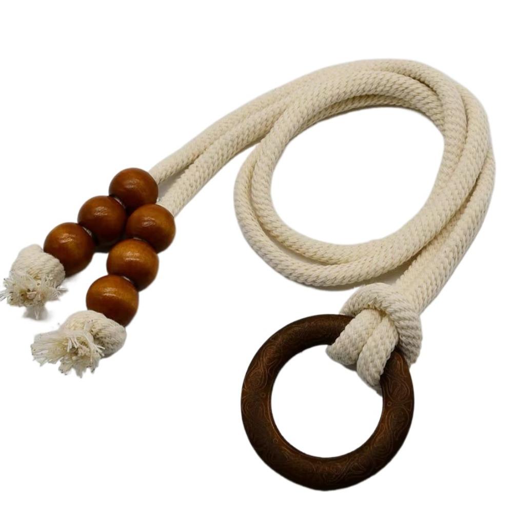 Simple Fringe Beaded Curtain Tieback No Punching Adjustable Curtains Holder Curtain Rope Home Curtain Accessories