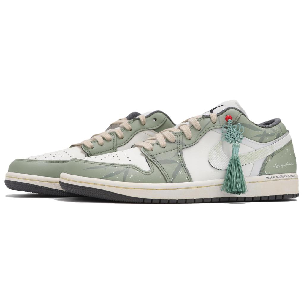 Jordan Air Jordan 1 Abrasion Resistant Abrasion Resistant Low Top Vintage Basketball Shoes Men's White Green 553558-044(Team24-S-BOX)