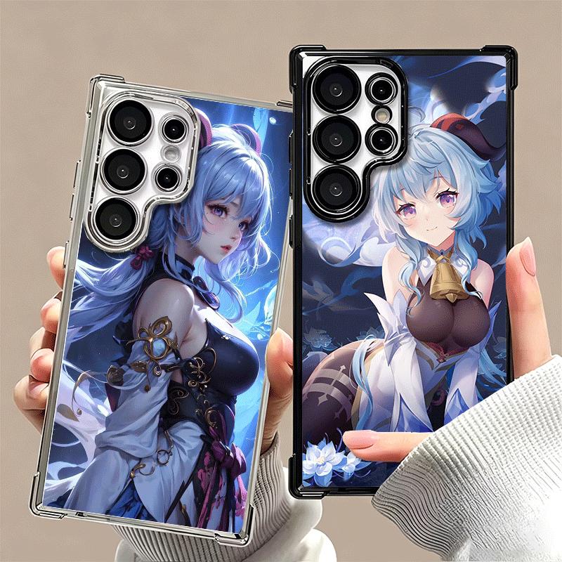 Genshin Impact Ganyu Plating Phone Case For Samsung Galaxy S24 S25 FE S26 Edge S23 Ultra S22 S21 Plus S20 Anti-Fall Airabag Cove