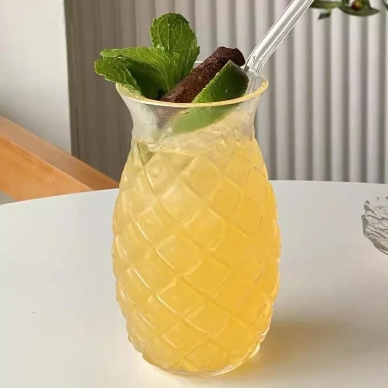 480Ml Pineapple Shaped Cocktail Glasses Creative Drinking Cup Transparent Water Glass Red Wine Glass Cup For Home Bar Party