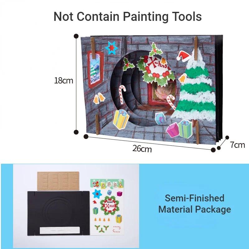 Kids DIY Craft Toys Xmas Theme Handmade Kids Crafts Drawing Toy Painting Craft Kit Educational Toys for Children Christmas Gifts