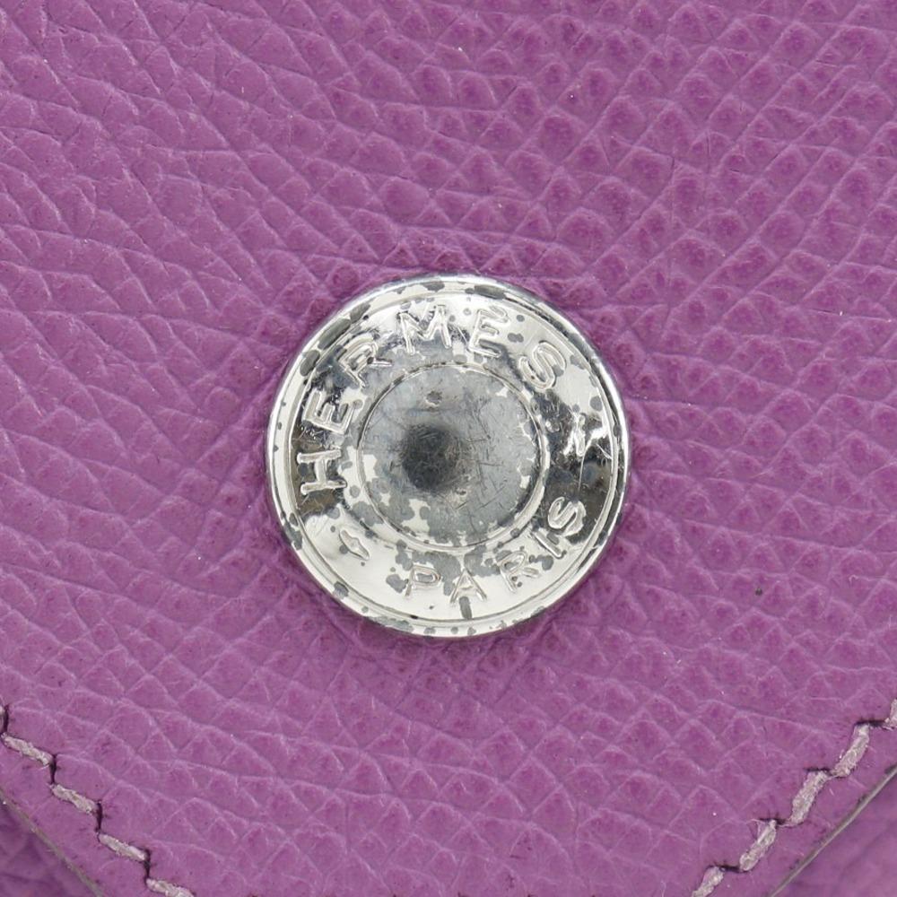 Hermes Revan Rinder Münzbörse lila Epsom Damen Gebraucht